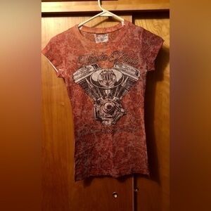 🎃 Motorcycle Rally polyester tie dye like orange hues T-shirt Florida🟧